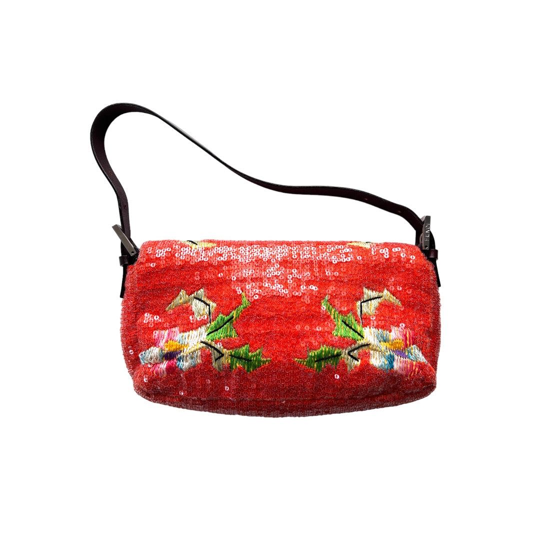 Fendi Baguette Bag with Sequin Top Handle - Carrie Bradshaw Inspired Designer Purse for Women | Perfect for Parties, Night Out & Fashion Events