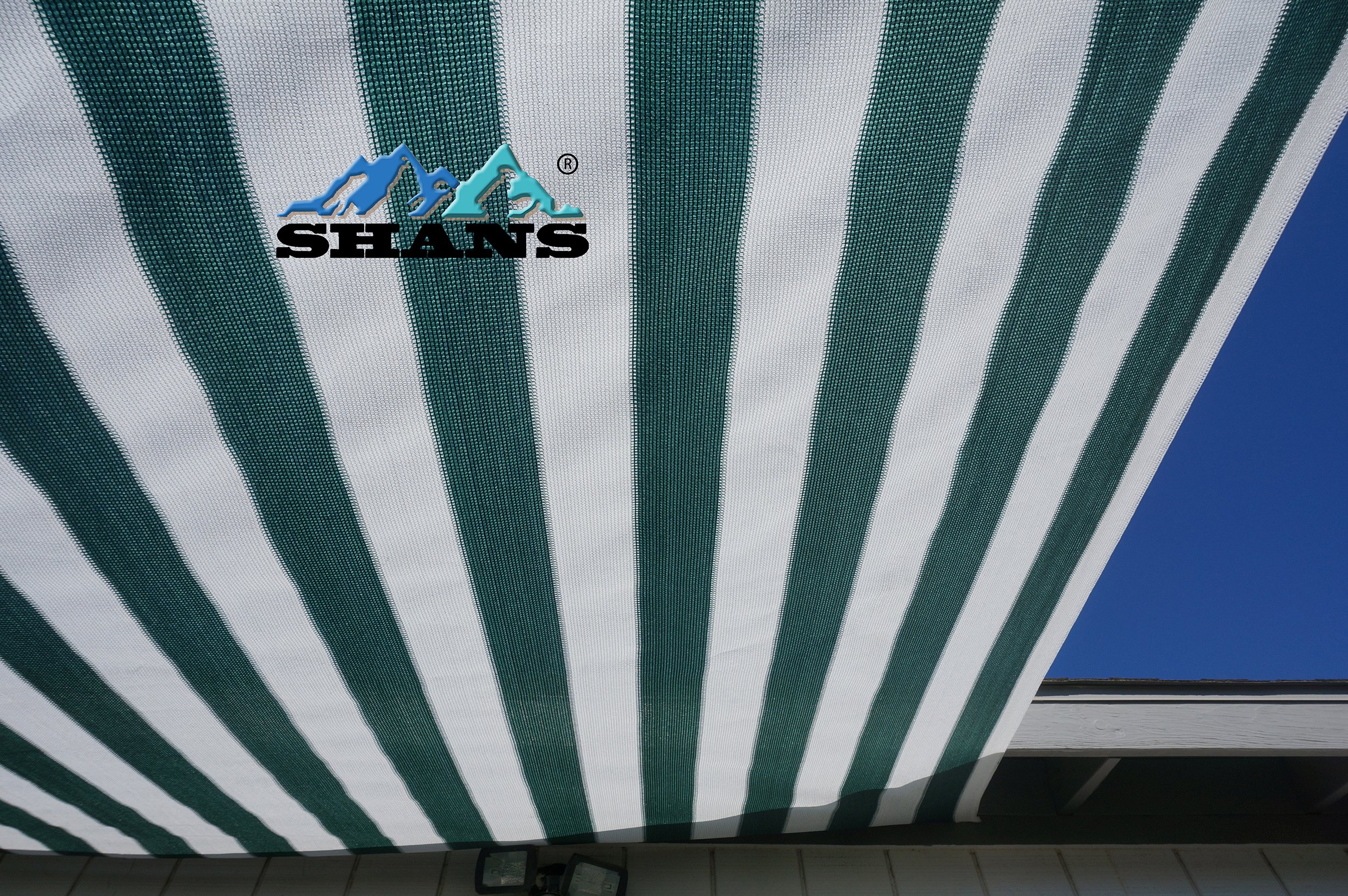SHANS 90% UV Block Shade Sail DIY Kit with Free Clips - Green & White 12ft x 50ft - Perfect for Patio, Garden, Poolside, and Outdoor Sun Protection