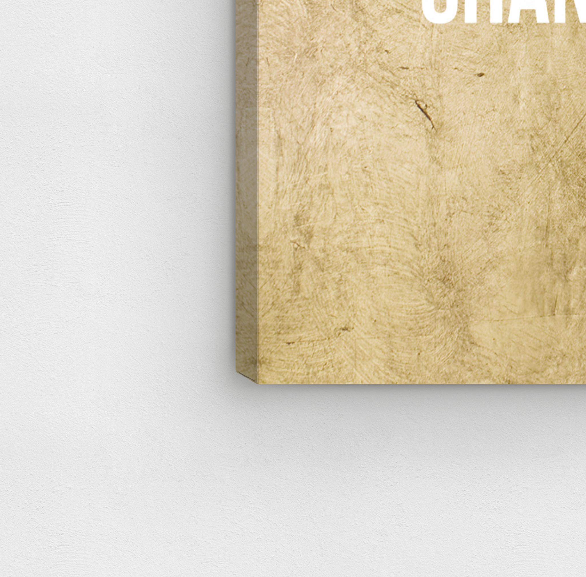Oliver Gal Artist Co. 'Change It' Inspirational Quote Wall Art - 12x12 Inch Gold & White Canvas Print for Home Decor | Motivational Office Artwork, Living Room & Bedroom Wall Decor