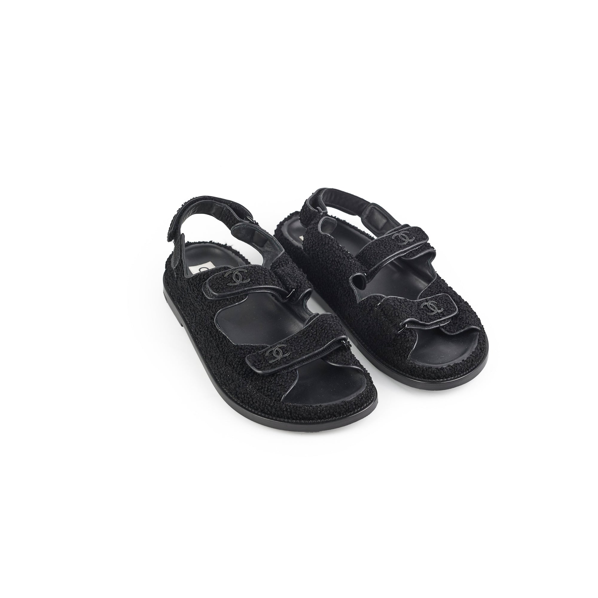 Chanel Black Leather Sandals for Women Size 40 - Luxury Designer Summer Shoes for Beach, Vacation & Evening Out