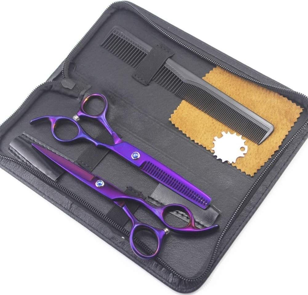 Professional Hairdressing Scissors Set - 6 Inch Barber Cutting Shears & Thinning Scissors for Salon & Home Use - Precision Hair Cutting Tools for Stylists & DIY Haircuts