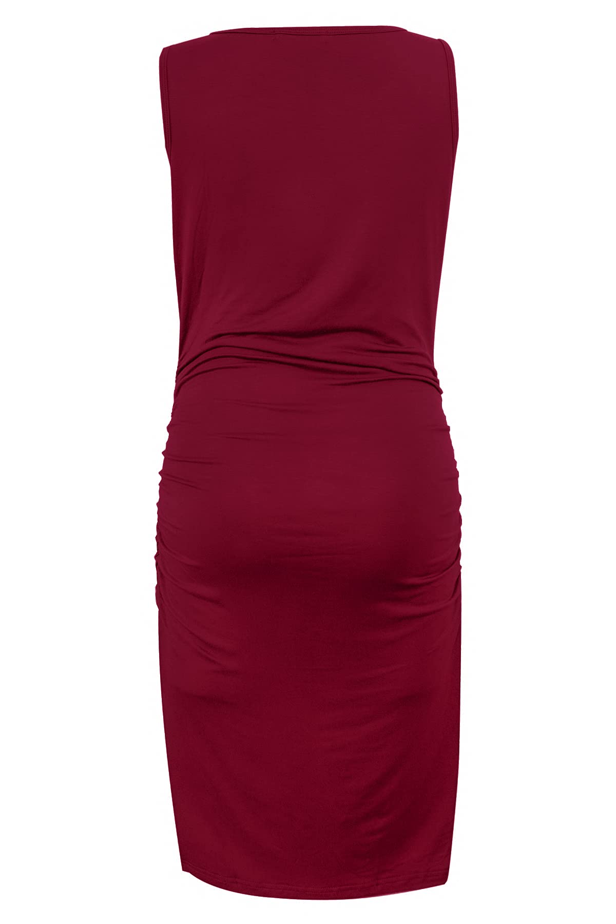 Smallshow Women's Sleeveless Maternity Dress - Ruched Pregnancy Clothes for Summer, Nursing & Breastfeeding - Comfortable Stretchy Maternity Wear for Casual Outings, Baby Showers & Photoshoots