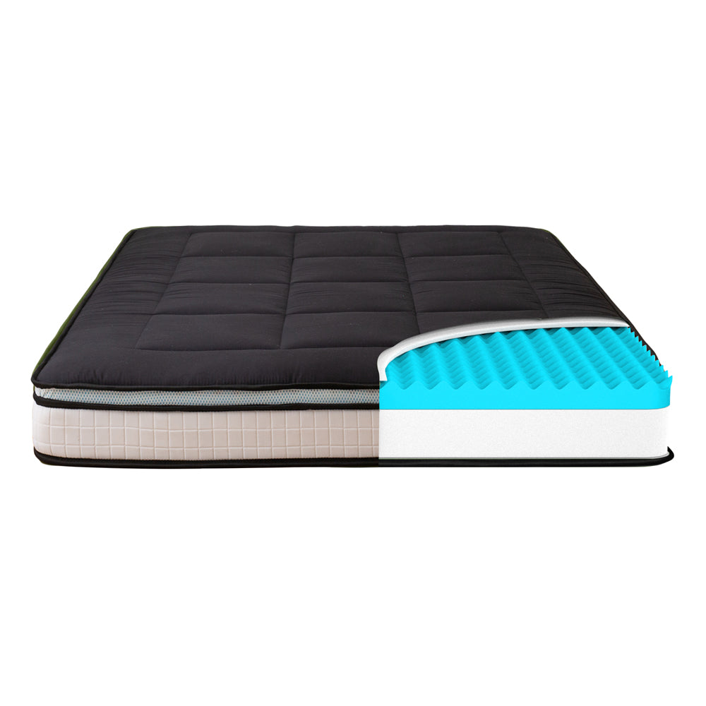 MAXYOYO Padded Japanese Floor Mattress - Black Foldable Roll Up Futon for Bedroom, Guest Room & Travel | Comfortable Floor Sleeping Mat for Adults & Kids