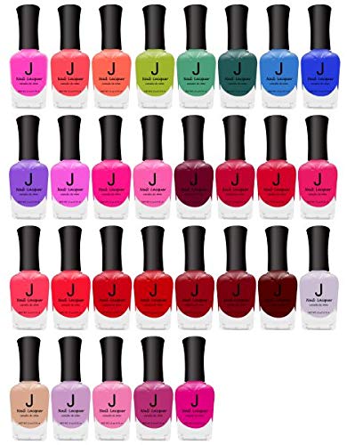 J Nail Polish Set #061-090 - 6 Colors for Manicure & Pedicure