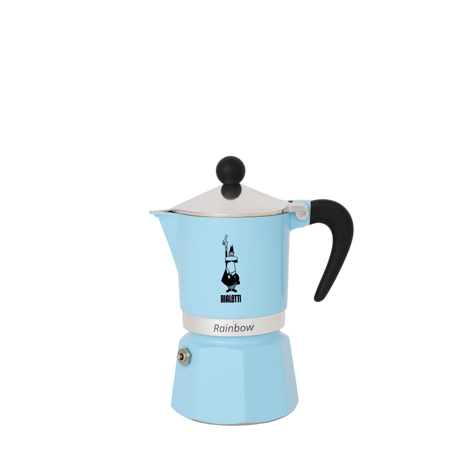 Bialetti 5041 Rainbow Stovetop Espresso Maker - 6 Cup Italian Moka Pot in Light Blue | Perfect for Home Coffee Brewing & Kitchen Decor