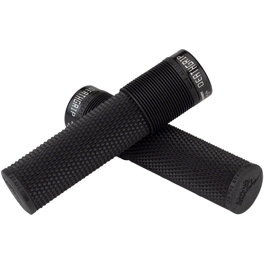 DeathGrip Flangeless Bike Grips - Thick Lock-On Handlebar Grips for Mountain Bikes & BMX | Secure Comfort Grip for Off-Road Cycling & Extreme Sports