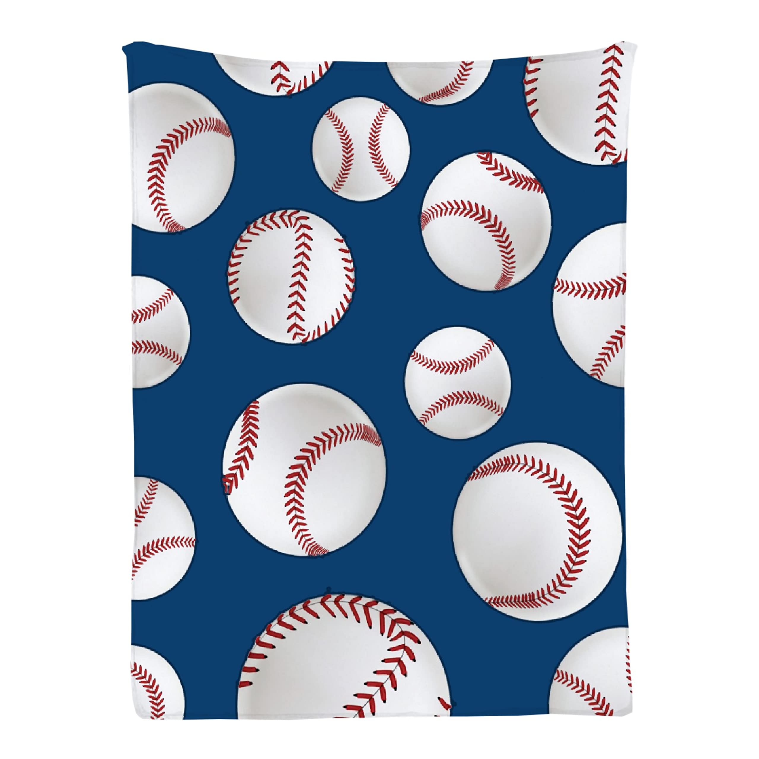 Soft Plush Baseball Sports Throw Blanket - Lightweight Cozy Fuzzy Quilt for Couch, Sofa & Travel - 50