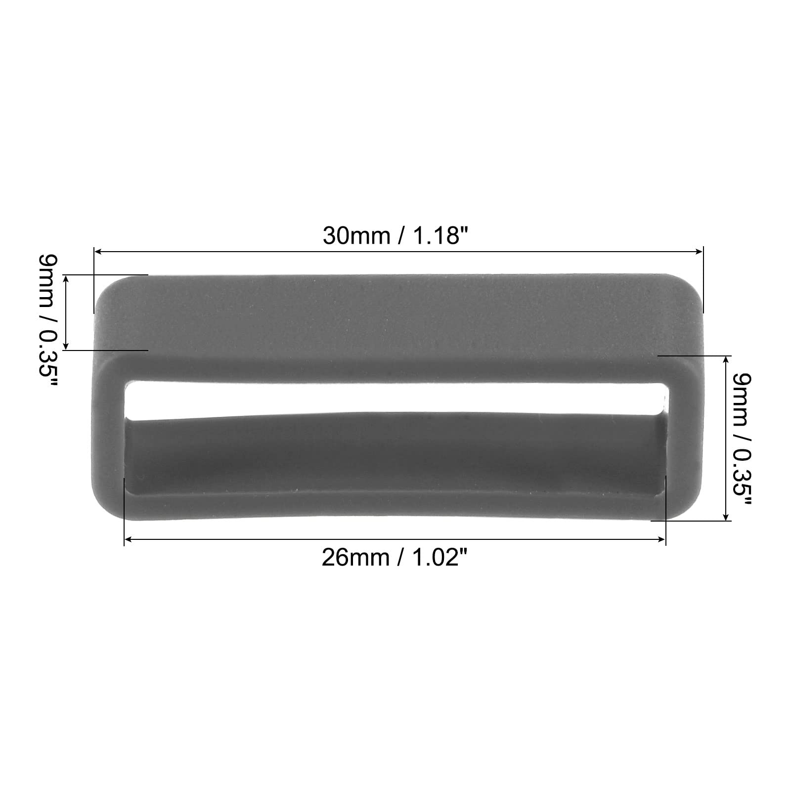 uxcell 26mm Watch Band Strap Loops - 4 Pack Deep Gray Silicone Replacement Fastener Rings for Watch Holder Keeper, Secure Fit for Sports & Outdoor Activities