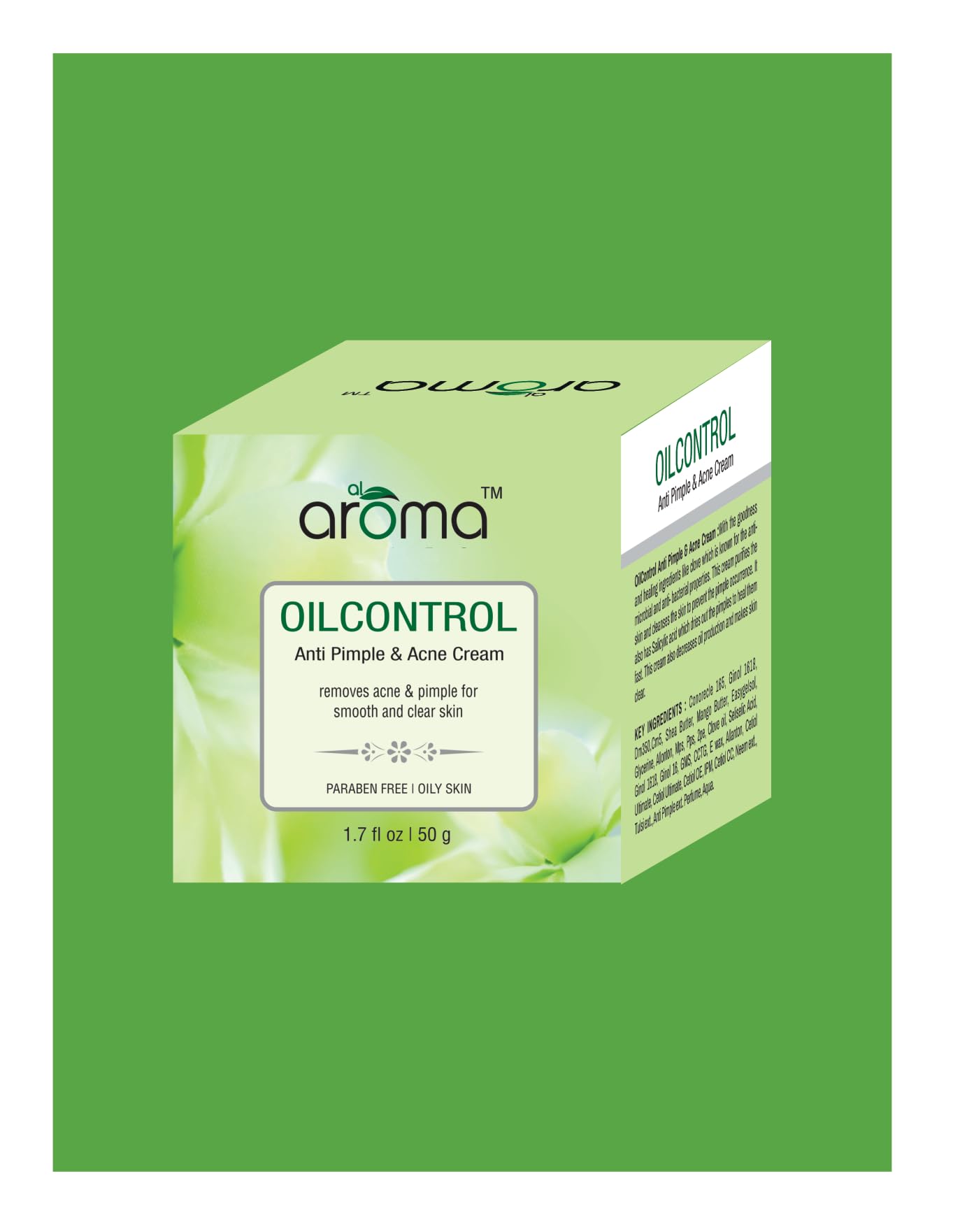 Oil Control Anti Pimple and Acne Cream for Clear Skin - Anti Blemish, Anti Bacterial & Deep Cleansing Treatment (50g) | Perfect for Oily & Acne-Prone Skin, Daily Skincare Routine