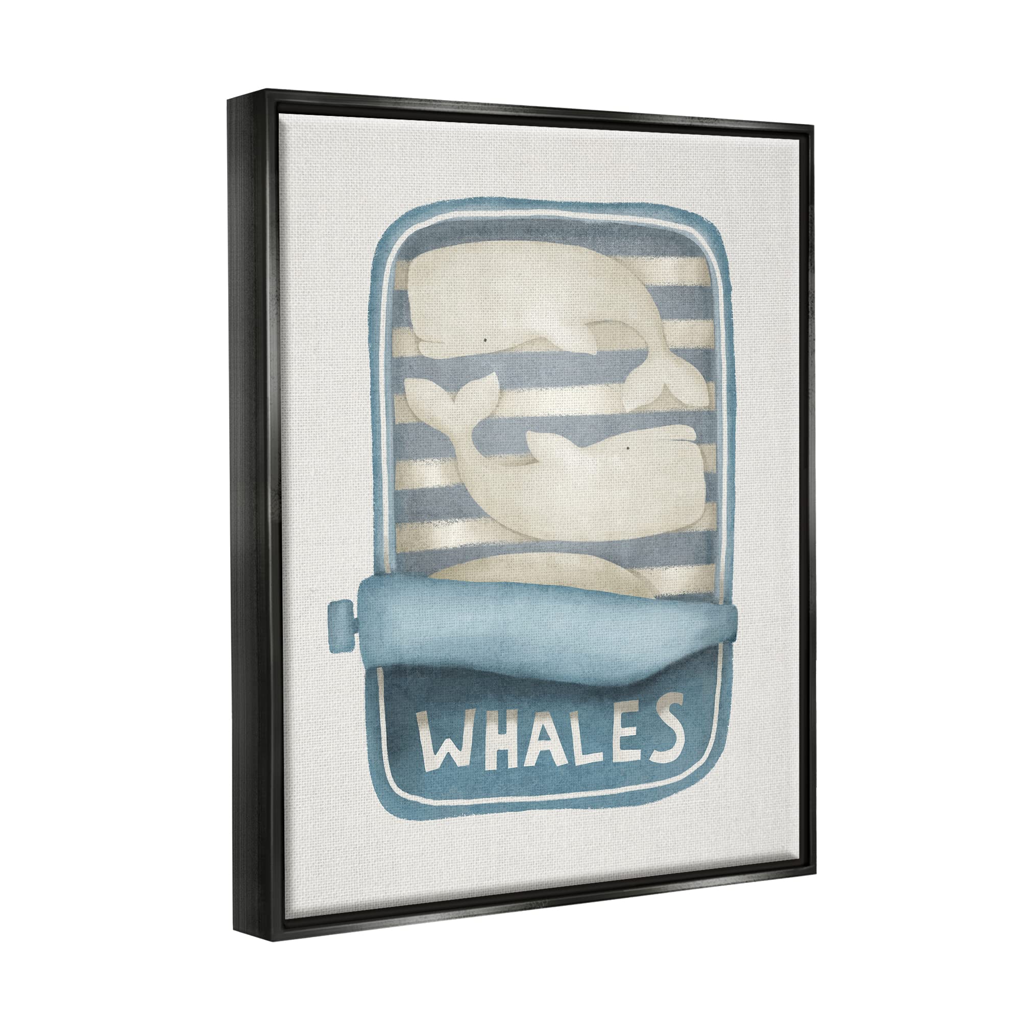Stupell Industries Whimsical Whale Tuna Can Art Print - Sea Life Illustration by Leah Straatsma - Perfect for Beach House Decor, Kids Room & Coastal Themed Spaces
