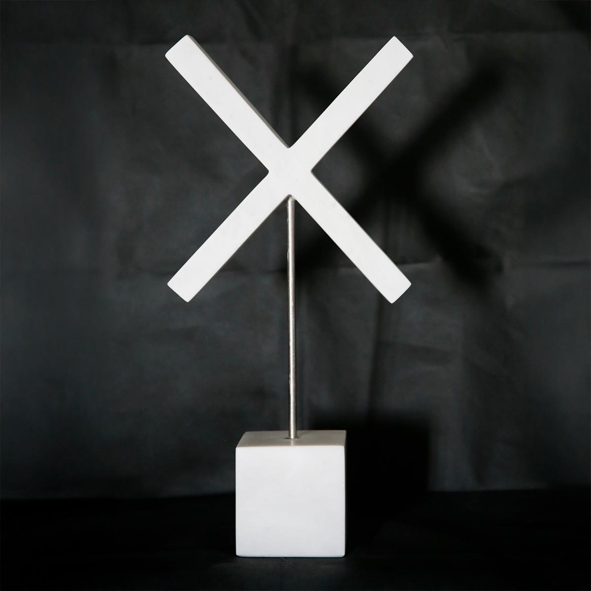 Orbital X Shelf Sculpture - Handcrafted Marble Display Shelf for Home & Office Decor | Perfect for Books, Plants & Decorative Items