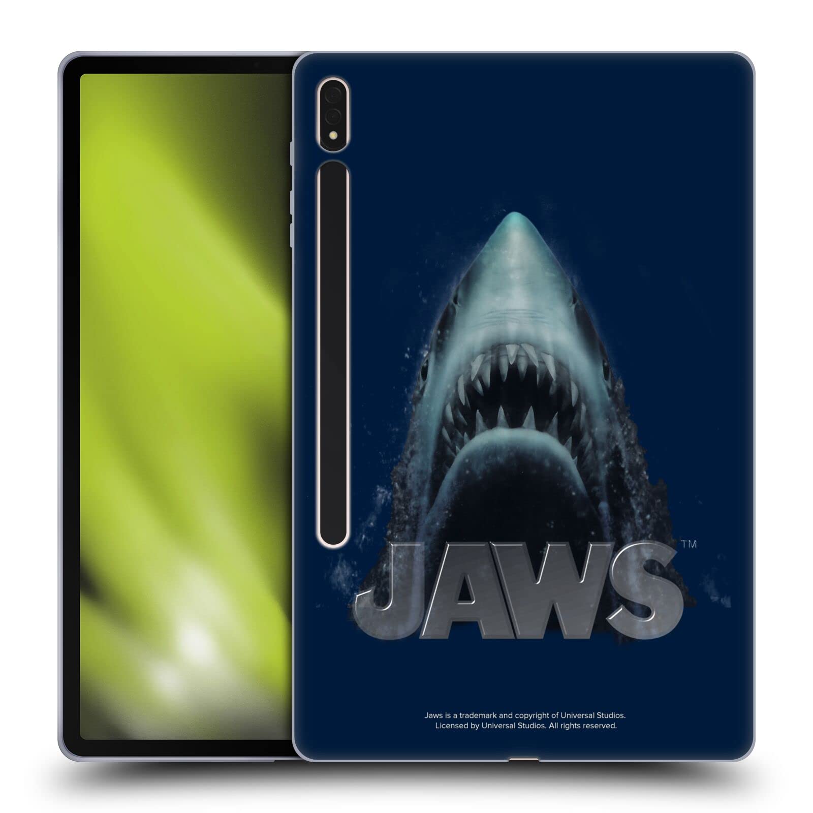 Head Case Designs Officially Licensed Jaws Illustration Soft Gel Case for Samsung Galaxy Tab S8 Plus - Durable Protection for Work, School & Travel