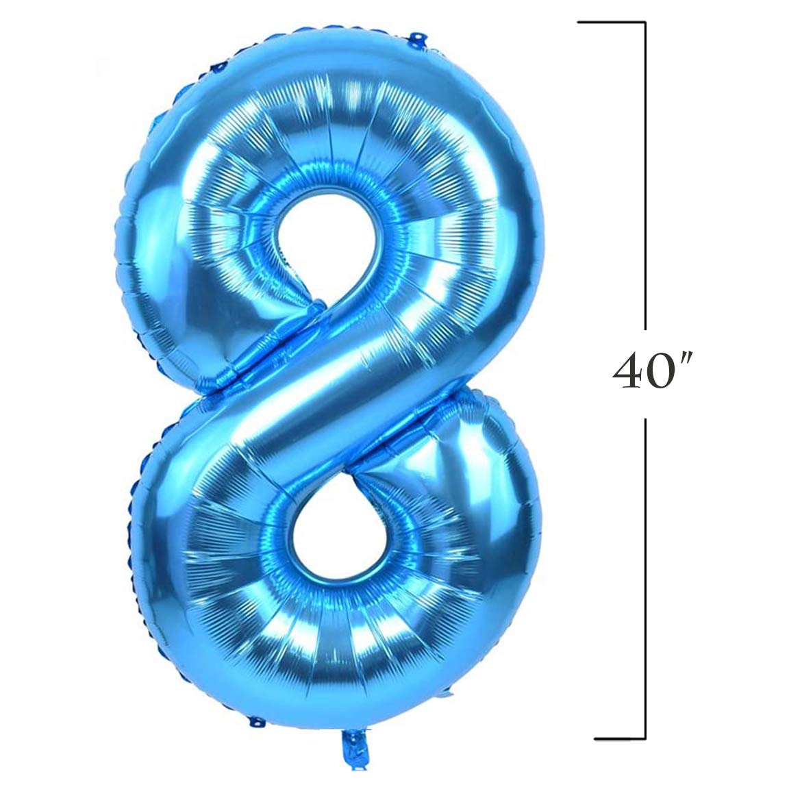 40 Inch Blue Jumbo Digital 8 Number Balloons - Giant Foil Mylar Balloons for Birthday Parties, Weddings, Bridal Showers, Anniversaries & Photo Shoots - Perfect for Event Decorations and Celebration Backdrops