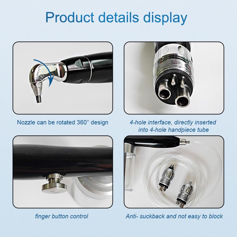 Lab-Grade Whitening Sandblasting Gun with Alumina Blasting Media - Aluminum Oxide Microblaster for Jewelry Cleaning, Metal Polishing & Surface Preparation