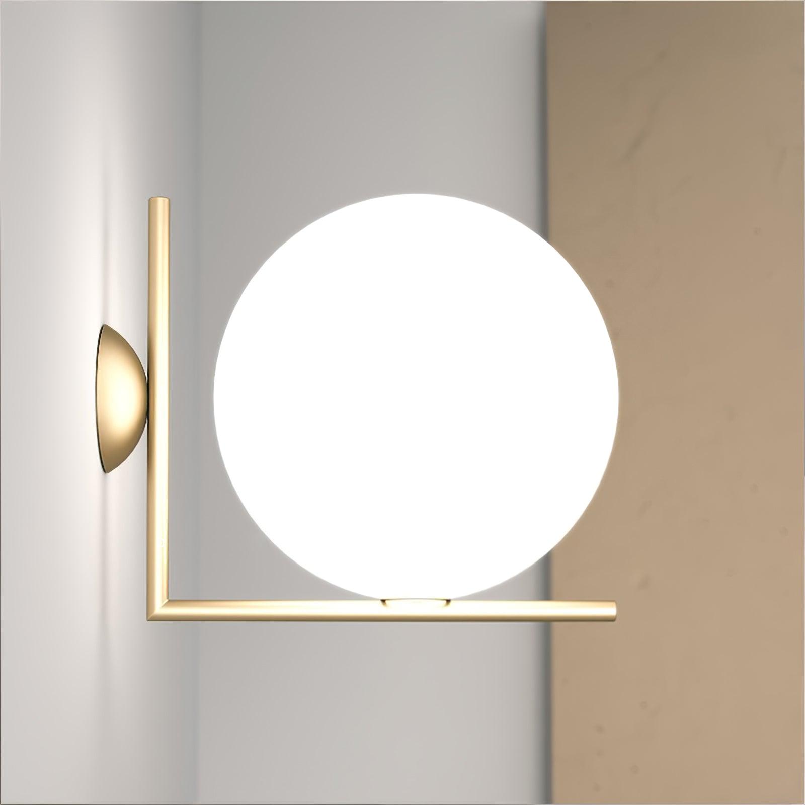 Handmade Blown Glass Opal Wall Lamp - Elegant Modern Lighting Fixture for Living Room, Bedroom, or Hallway Decor