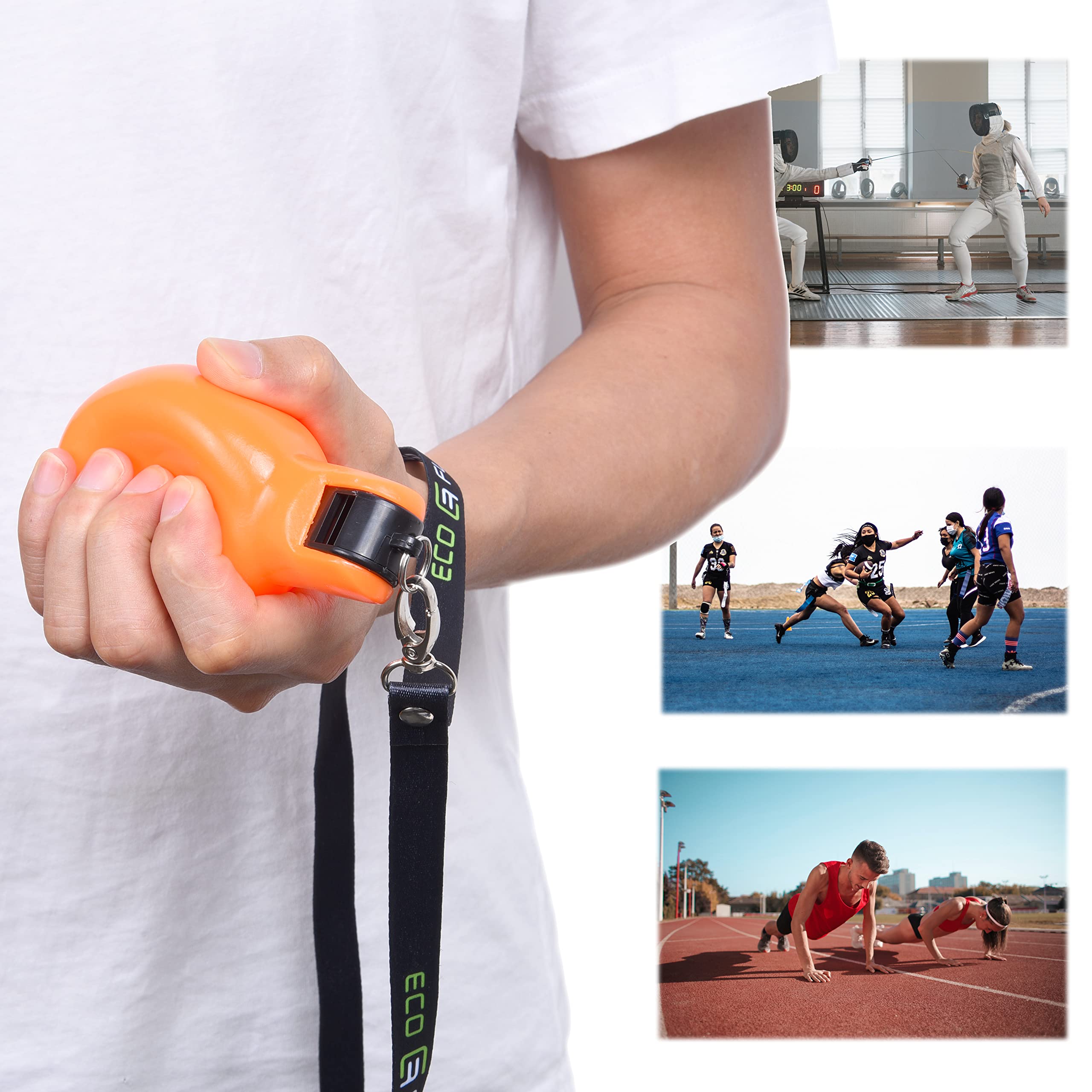 Eco-Fused 2X Hand Squeeze Whistles with Lanyards for Sports & Outdoor Activities