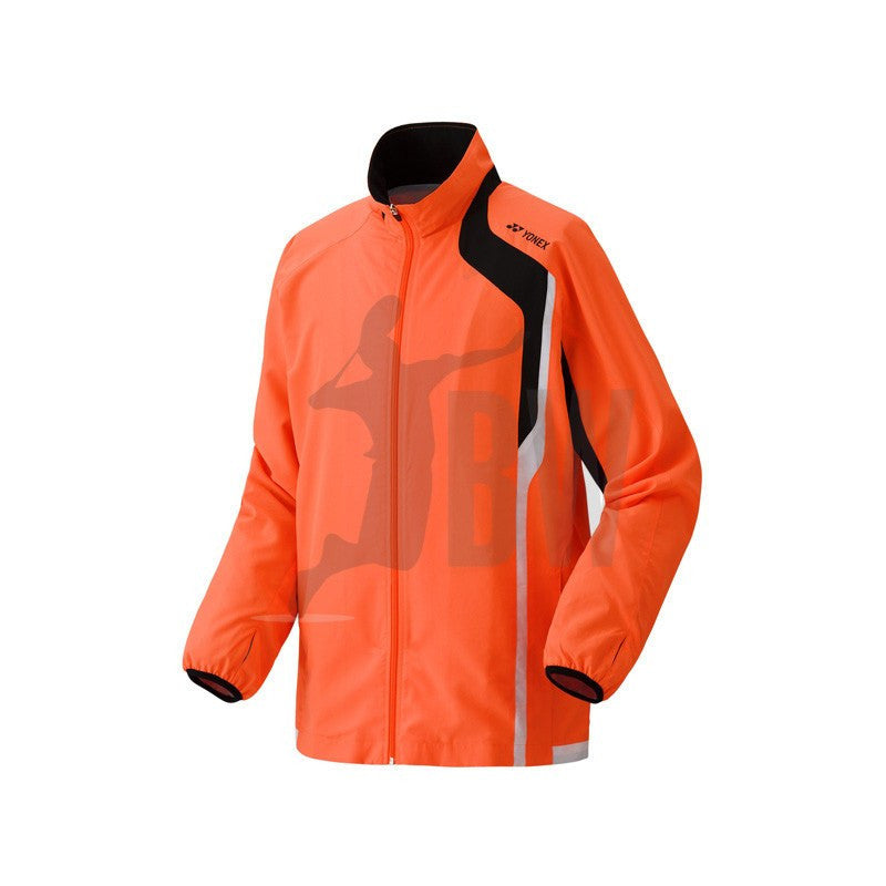 Yonex Men's Warm Up Jacket - Lightweight Breathable Training Jacket for Tennis & Badminton - Orange Athletic Jacket for Running & Gym Workouts
