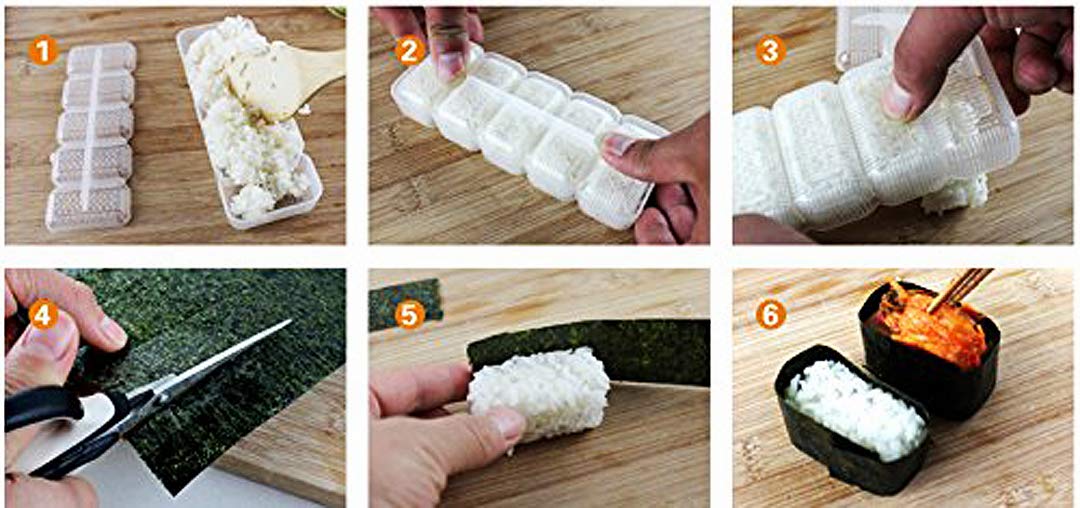 Premium Japanese Nigiri Sushi Mold - 5 Roll Rice Ball Press Maker for Bento Box & Home Cooking | HSSM-NGRCLR | Perfect for Meal Prep, Parties & Asian Cuisine Lovers