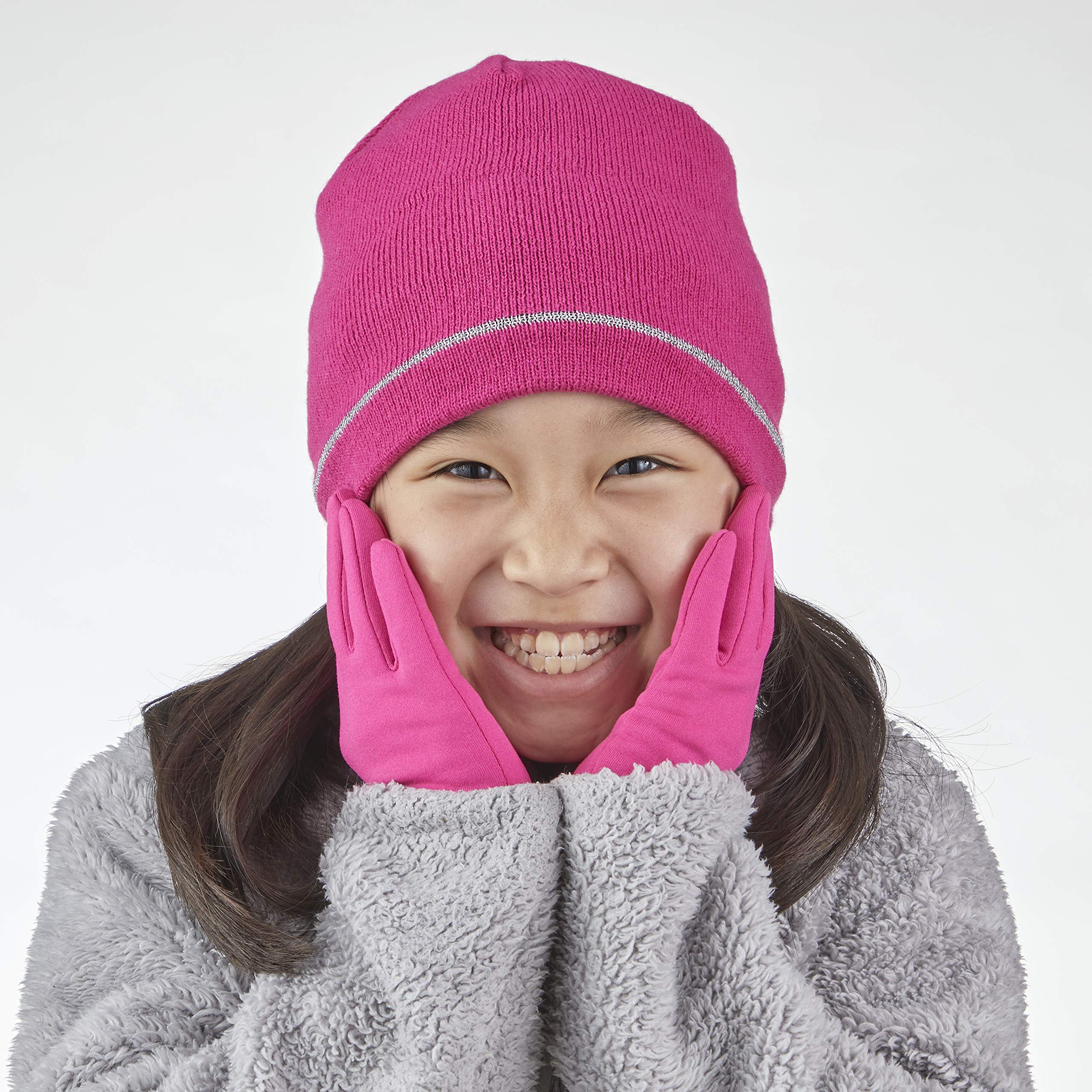 Kids Reflective Fleece Gloves - Warm Winter Gloves for Boys & Girls - High Visibility for Safety - Perfect for Outdoor Play, School & Sports