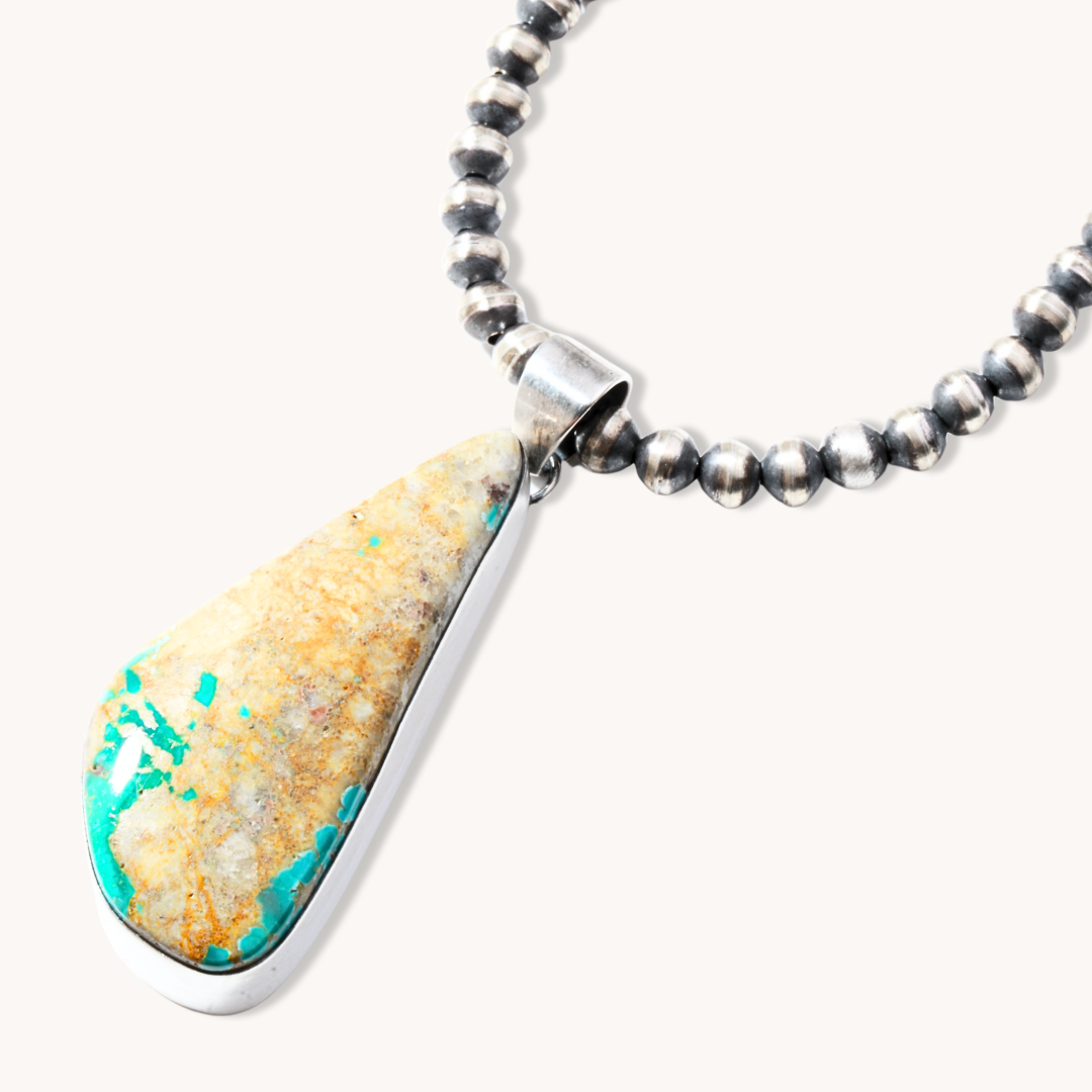 Turquoise Ribbon Pendant Necklace for Women - Elegant Bohemian Jewelry Gift for Birthday, Wedding & Everyday Wear