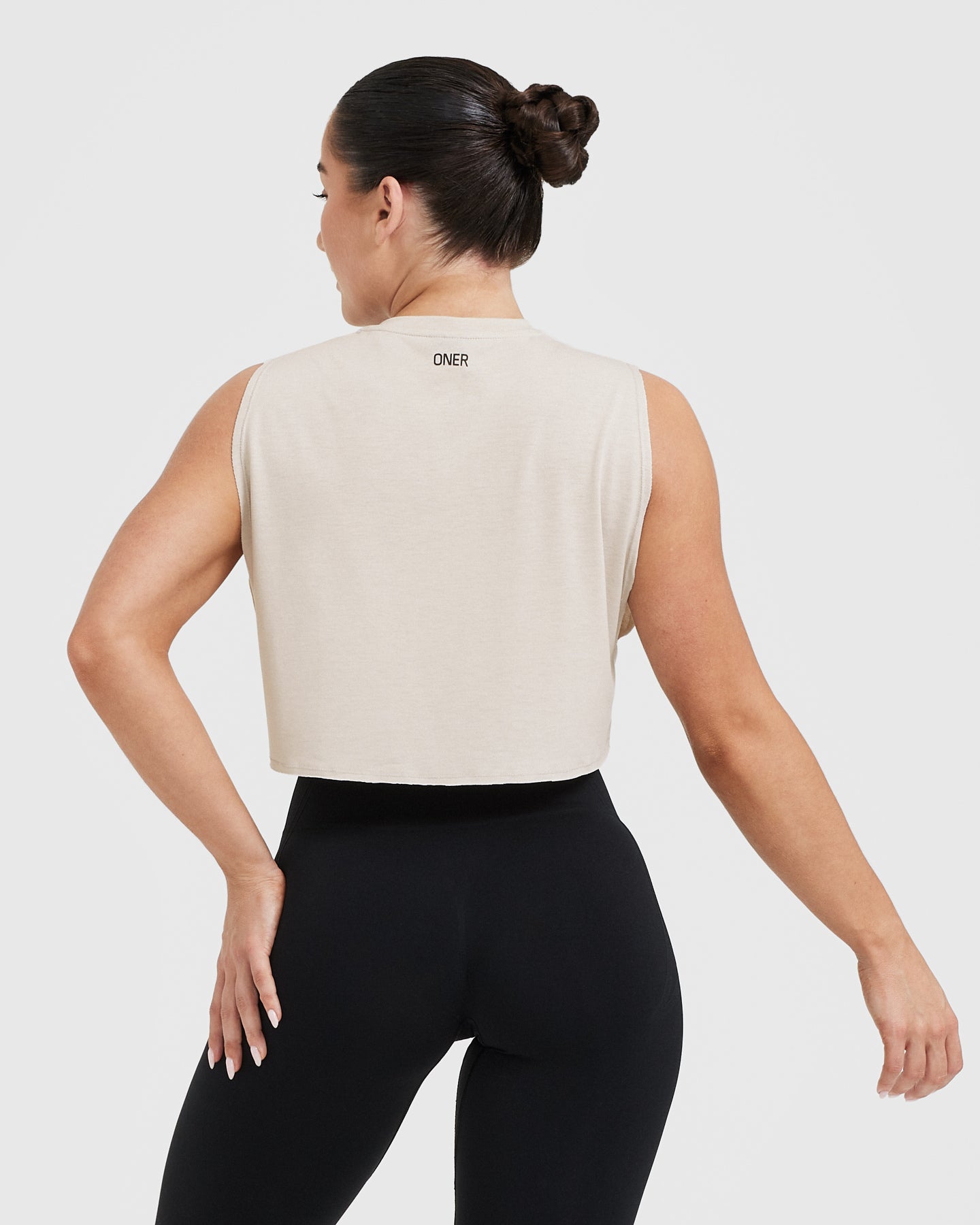 Raising The Bar Graphic Muscle Crop Vest for Women - Soft & Comfortable Workout Tank Top - Perfect for Gym, Running & Fitness Training - Sand