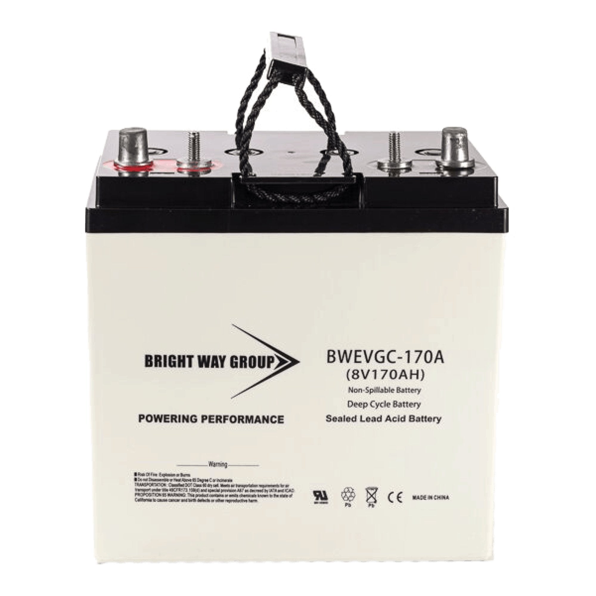 AGM 8V 170AH Universal Deep Cycle Battery for Lifts, RV, Floor Scrubbers - Power Your Off-Grid & Marine Applications | BW EVGC8 170A
