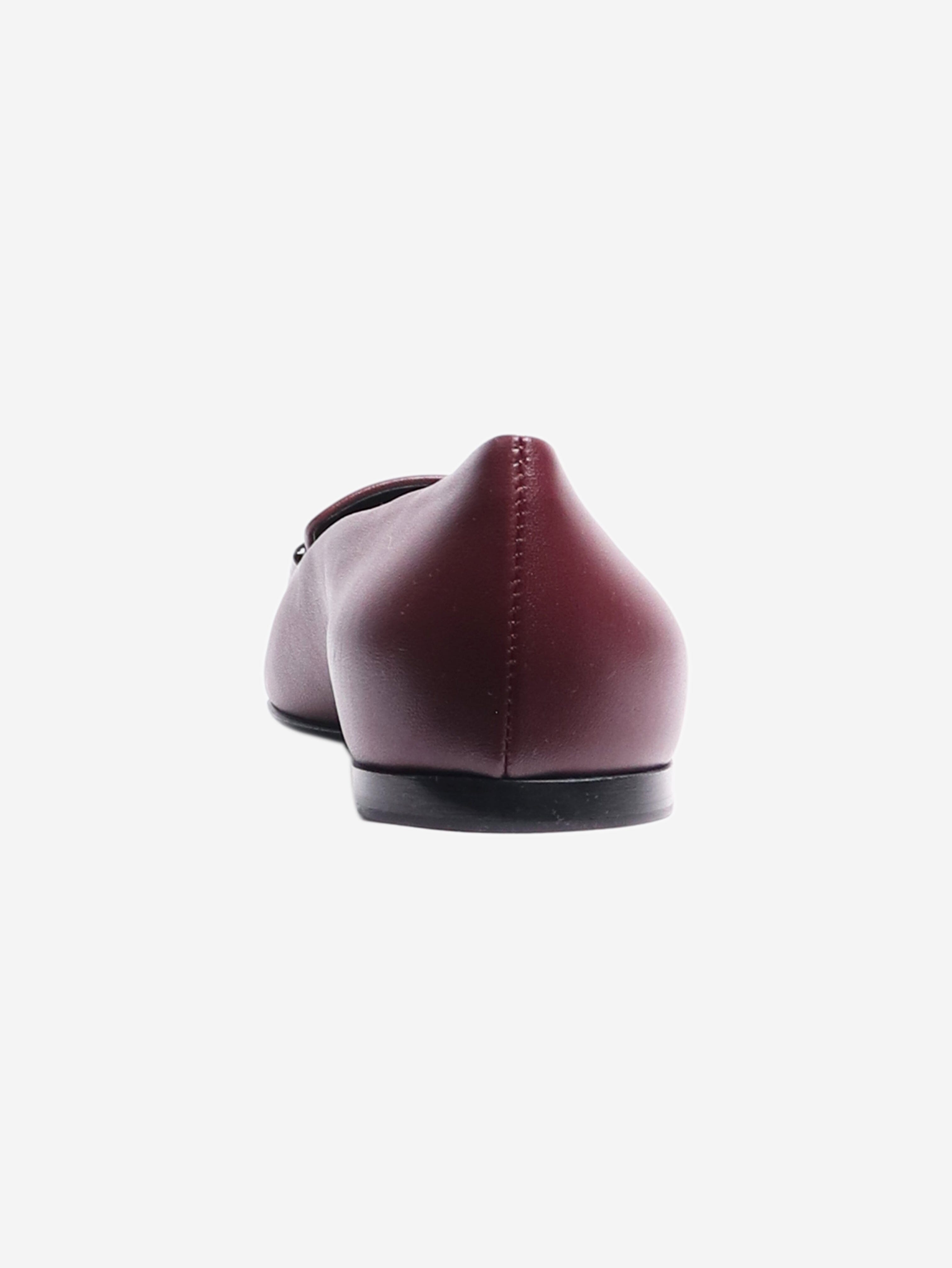 Burgundy Leather Ballet Flats for Women - Size EU 37 (US 7) - Comfortable & Stylish Shoes for Work, Office, and Casual Wear