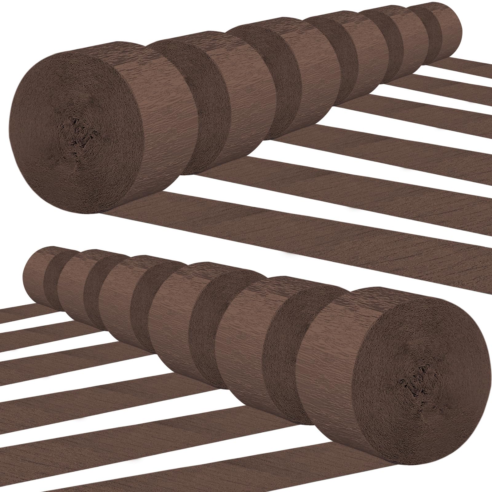 Ashmacdo 10 Rolls Brown Crepe Paper Streamers - 820 Ft Rose Crepe Paper Party Decorations for Birthday, Wedding & Baby Shower Decor - Perfect for DIY Backdrops, Ceiling Swags & Table Centerpieces