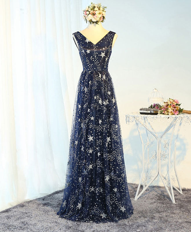 Elegant Royal Blue V-Neck Long Prom Dress for Women - Formal Evening Gown for Homecoming, Ball, Party & Special Occasions