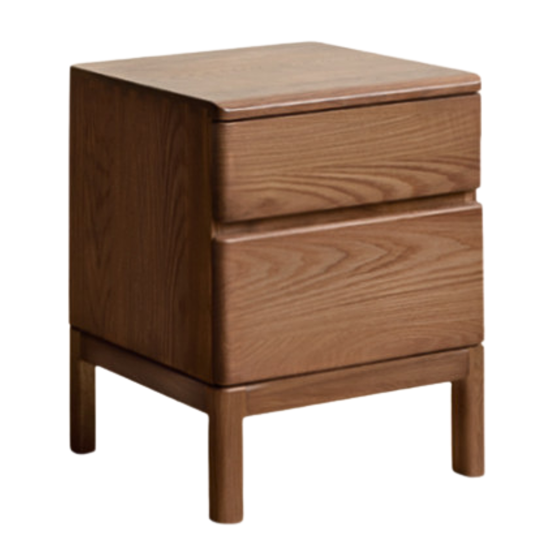Premium Black Walnut & Ash Solid Wood Nightstand - Stylish Bedside Storage Table for Bedroom, Living Room, or Office