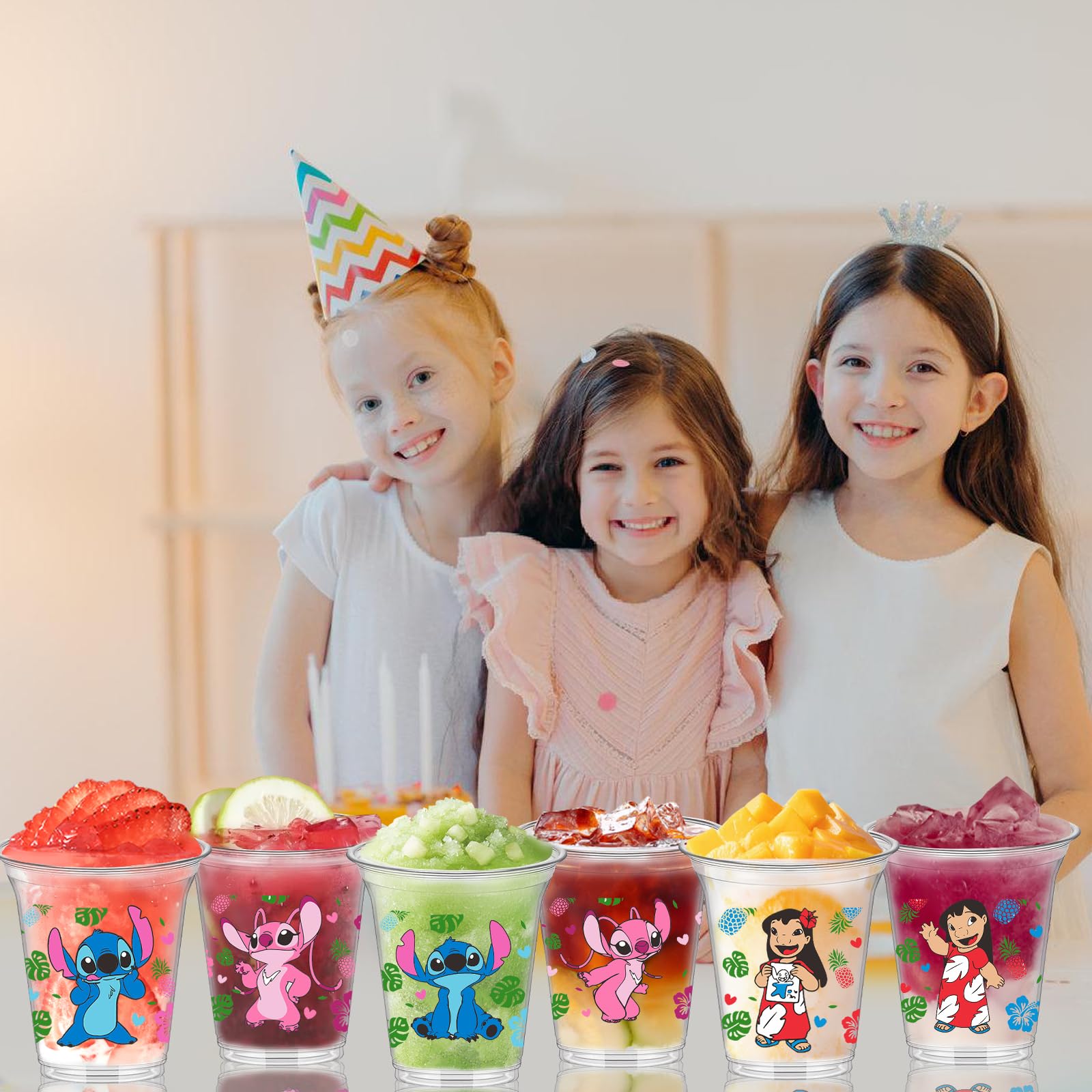 60Pcs Stitch Party Favors - 12oz Reusable Plastic Cups with Stitch Design | Cartoon Party Supplies, Drinking Cups for Kids Birthday, Baby Shower & Themed Decorations | Perfect for Disney Lilo & Stitch Parties, Poolside Drinks & Summer Celebrations