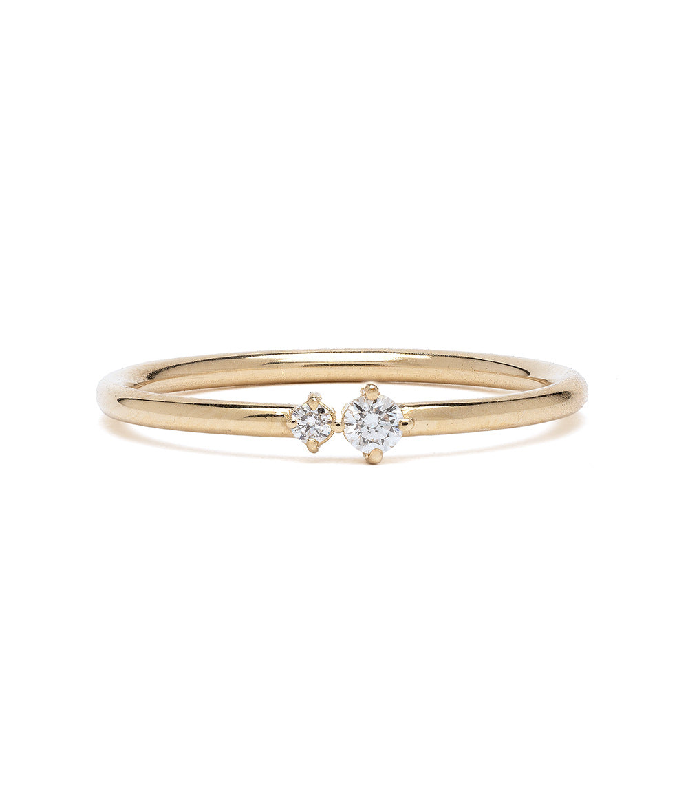 Two Stone Diamond Wedding Stacking Band for Women - Elegant Stackable Ring for Brides, Anniversaries & Special Occasions