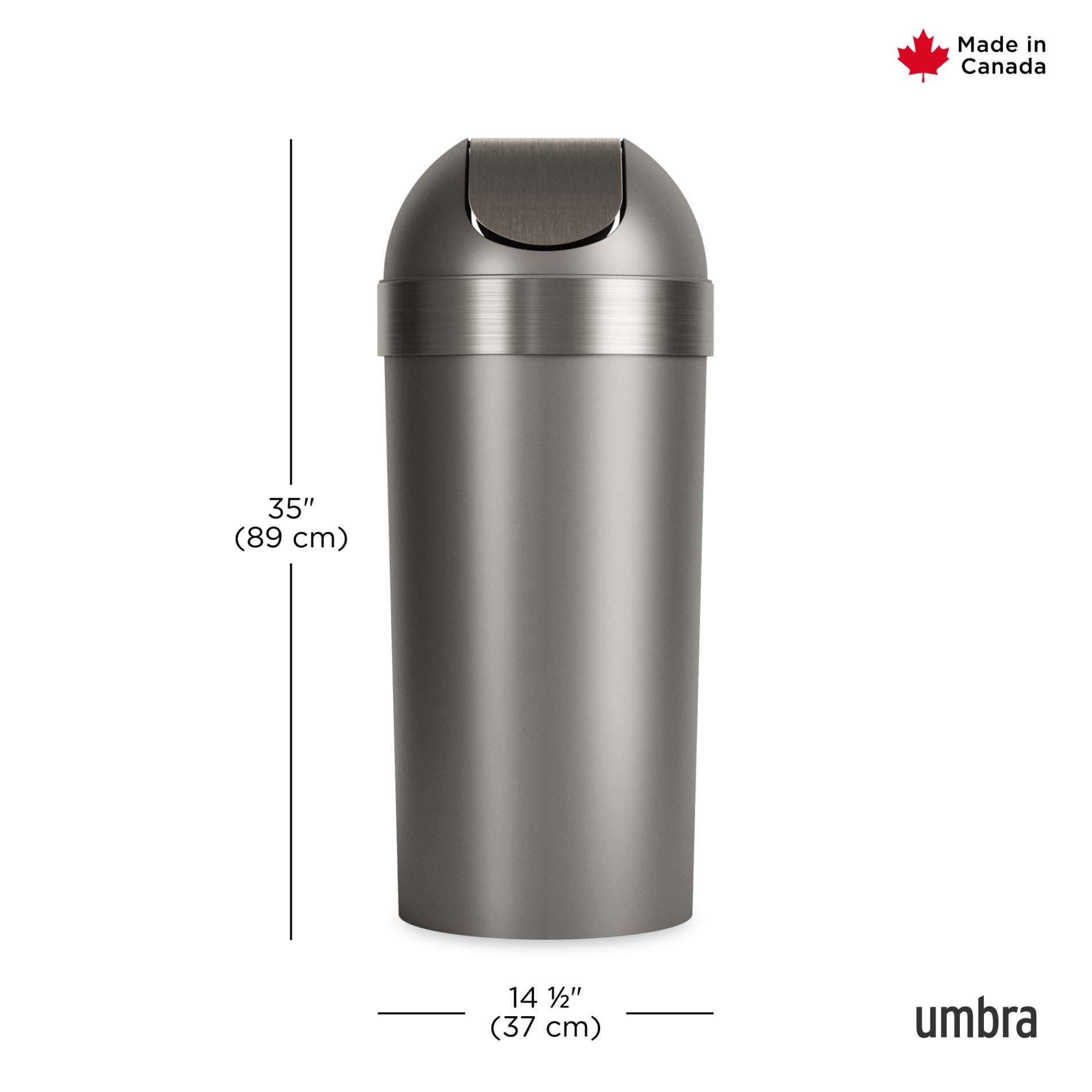 13 Gallon Venti Trash Can with Lid - Stainless Steel Kitchen Garbage Bin for Home, Office & Restaurant Use