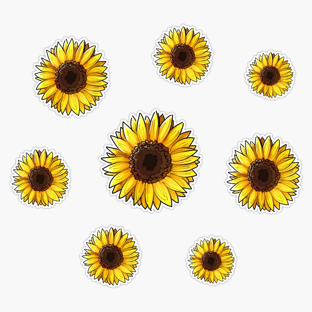 Sunflower 2-Pack Vinyl Stickers - Waterproof, Durable Bumper & Laptop Decals (5 Inch) - Perfect for Cars, Windows, Notebooks & DIY Decor