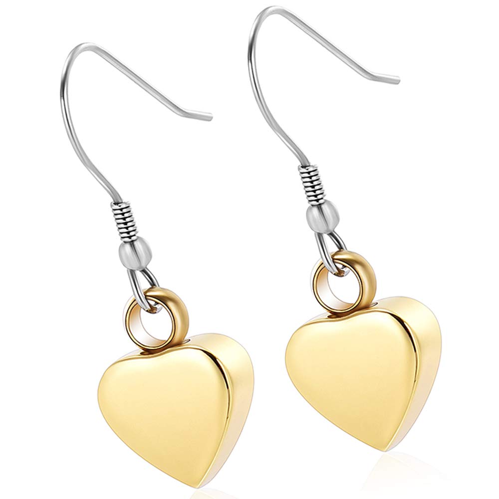 Heart Cremation Jewelry Drop & Dangle Earrings for Ashes - Stainless Steel Memorial Urn Earrings & Keepsake Pendant - Perfect for Memorial Services, Funerals & Honoring Loved Ones