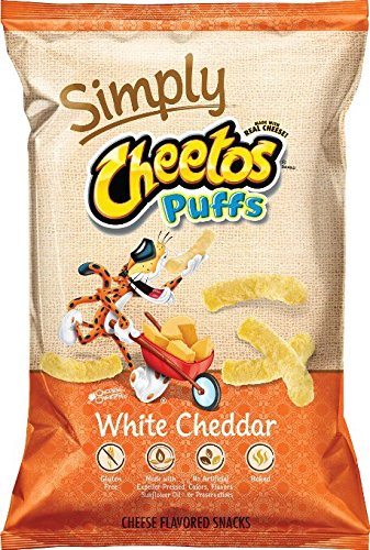 Cheetos White Cheddar Cheese Puffs Snacks - 8oz Bags (Pack of 4) | Crunchy Party Snack for Movie Nights & Game Day Gatherings