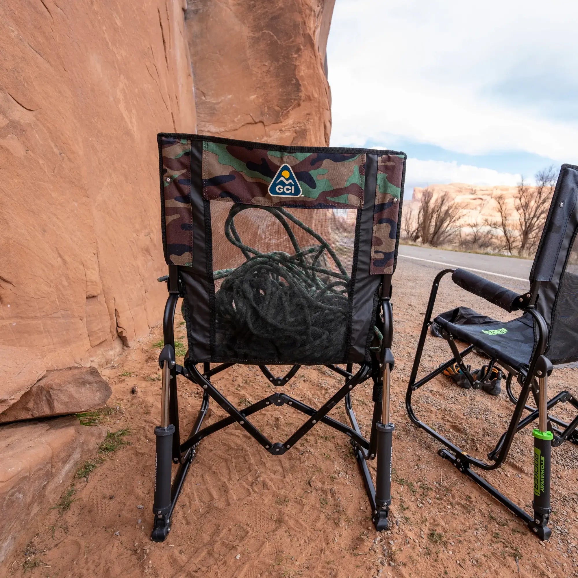 Stowaway Rocker™ - Compact Folding Rocking Chair for Camping, Travel & Small Spaces - Portable Outdoor Rocker for Patio, RV, Apartment & Nursery - Lightweight & Easy to Store