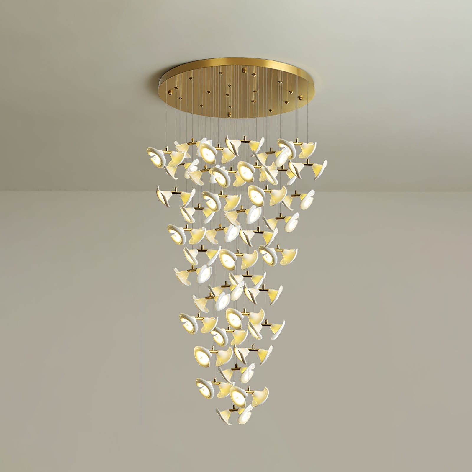 Blossom Double Horn Chandelier - Elegant Crystal Ceiling Light Fixture for Dining Room, Living Room & Bedroom | Modern Home Decor Lighting