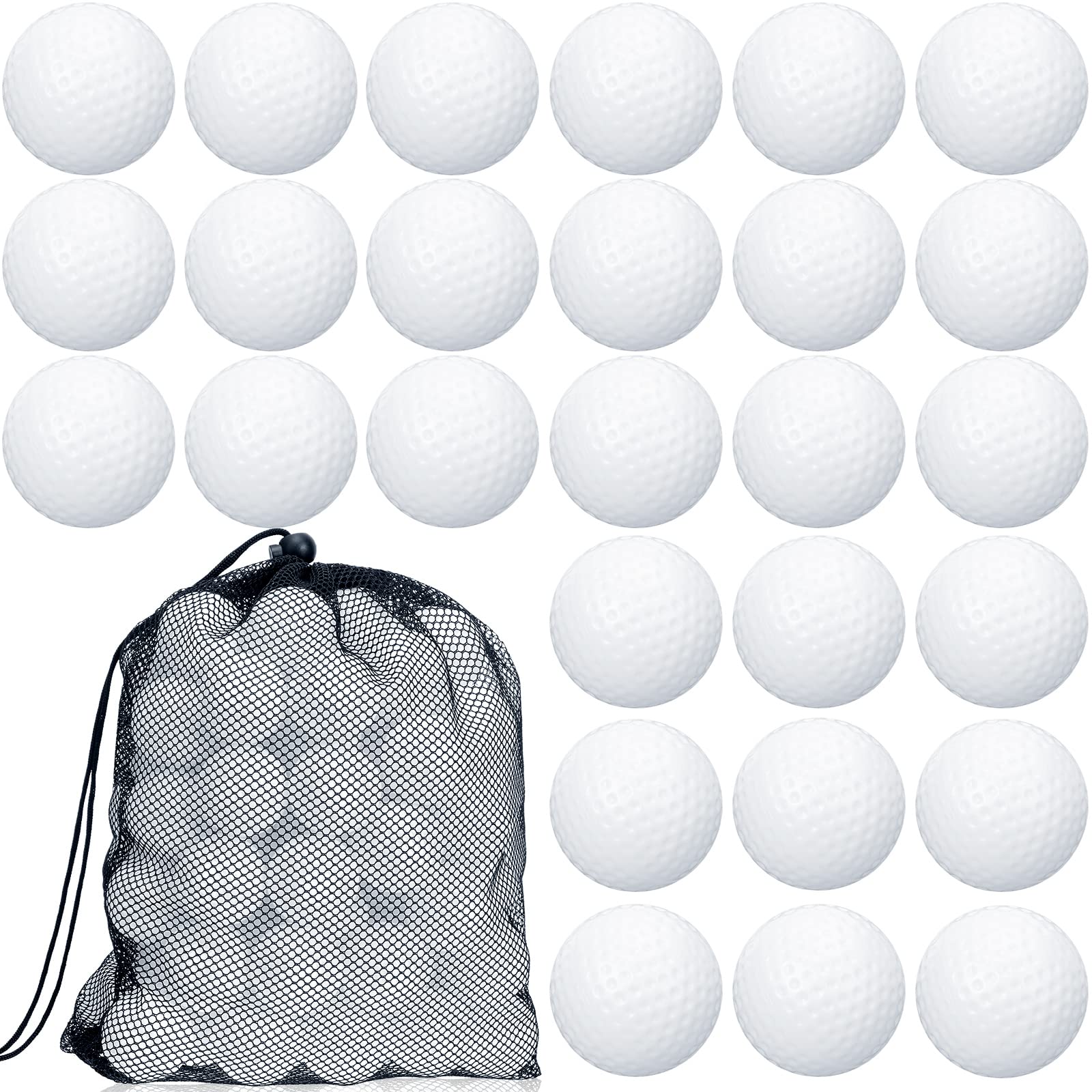 Yunsailing 120 Pcs Plastic Practice Golf Balls - Bulk Hollow Training Golf Balls with 2 Mesh Drawstring Storage Bags for Indoor & Outdoor Use | Perfect for Backyard, Driving Range, and Golf Course Practice