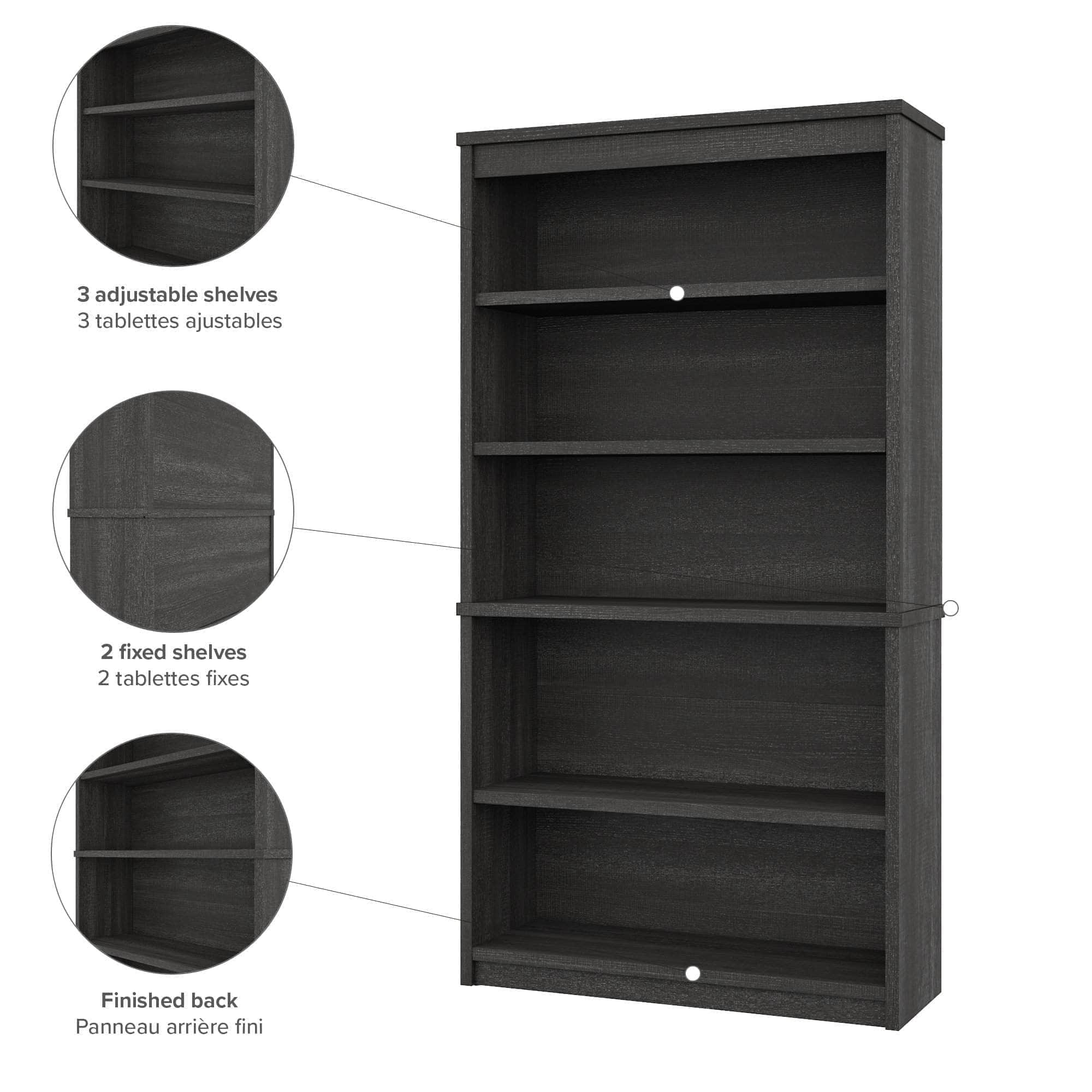 Uptown II Bookcase - 6 Stylish Colors for Home & Office Storage | Modern Bookshelf for Living Room, Bedroom & Study