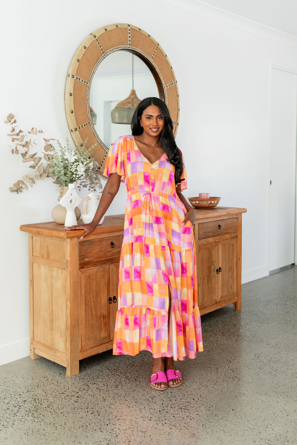 Bonnie Maxi Dress with Illusion Neckline - Elegant Flowy Long Dress for Women | Perfect for Weddings, Parties & Summer Outfits