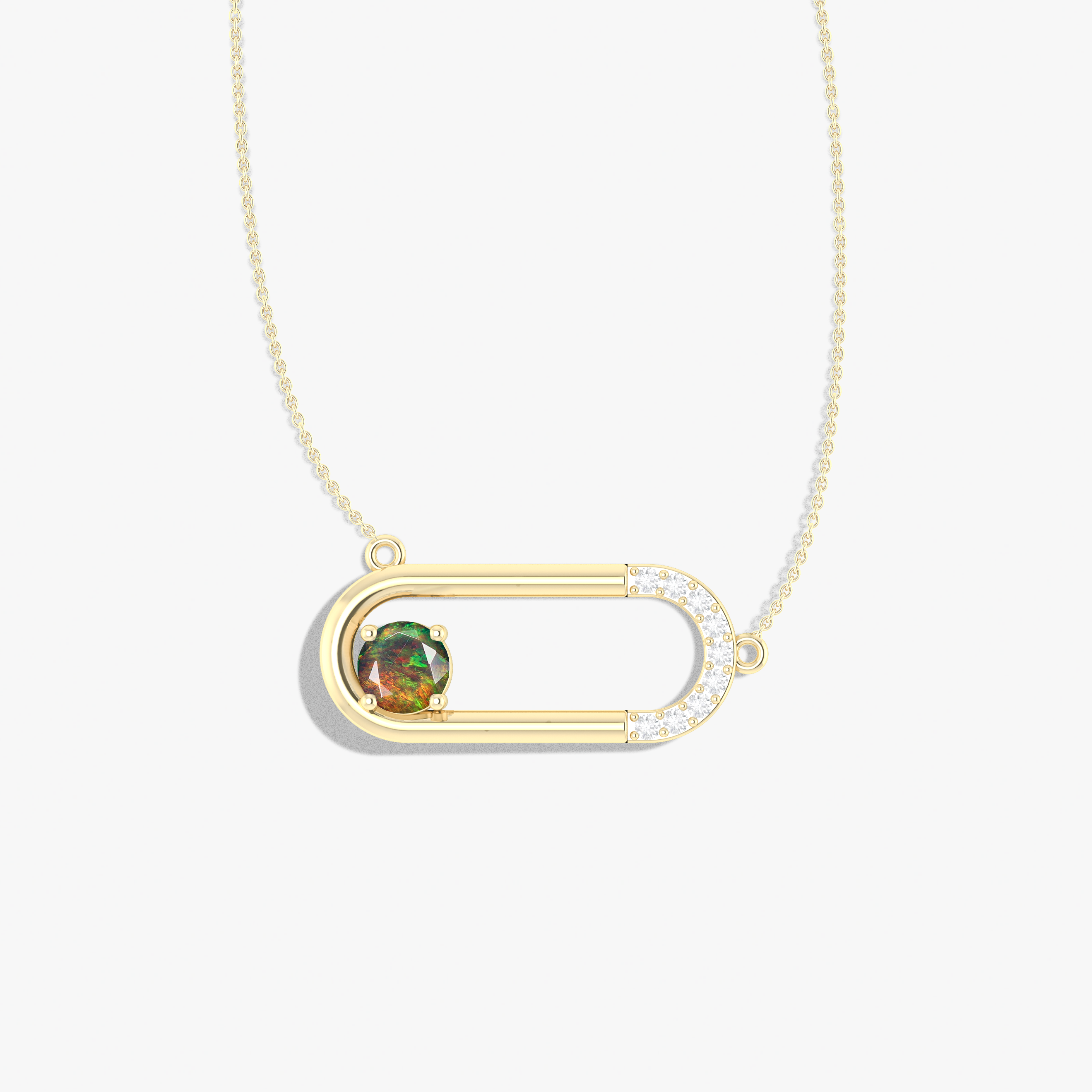 Natural Black Opal Rectangle Pendant Necklace for Women - Elegant Chain Jewelry Gift for Birthday, Anniversary & Special Occasions