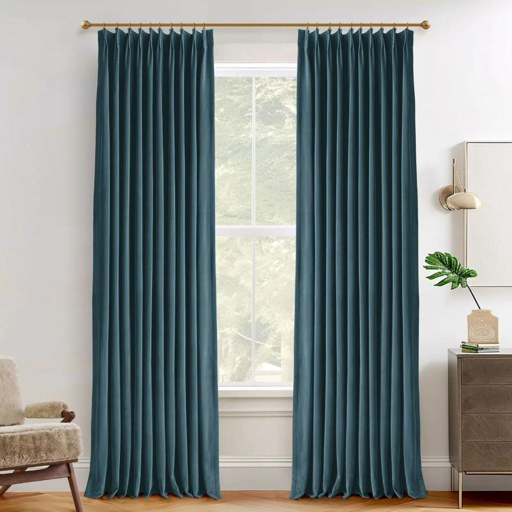 Premium Fire Brick Velvet Blackout Curtains - Heavyweight Luxury Drapes with Luster Finish | Custom Pleated Design for Living Room & Bedroom | Noise Reducing & Light Blocking Window Treatments