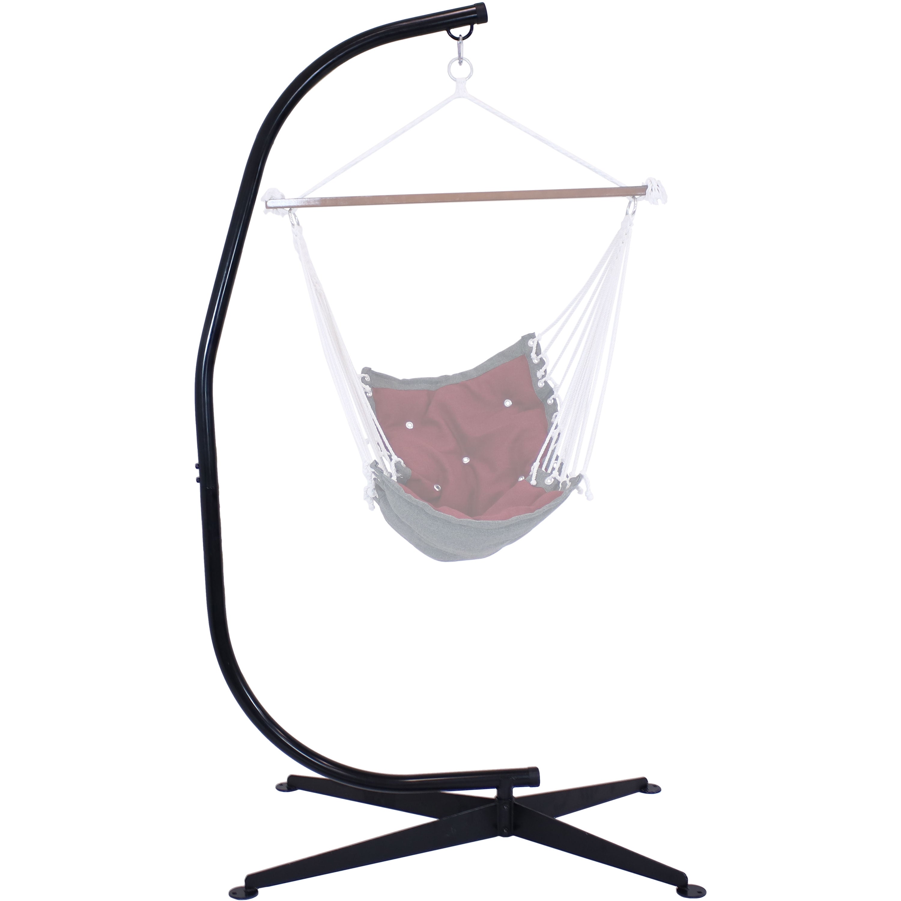 Sunnydaze Heavy Duty Hanging C Stand for Hammock Chair Swing - Outdoor Patio, Garden, Backyard Relaxation & Yoga Accessory
