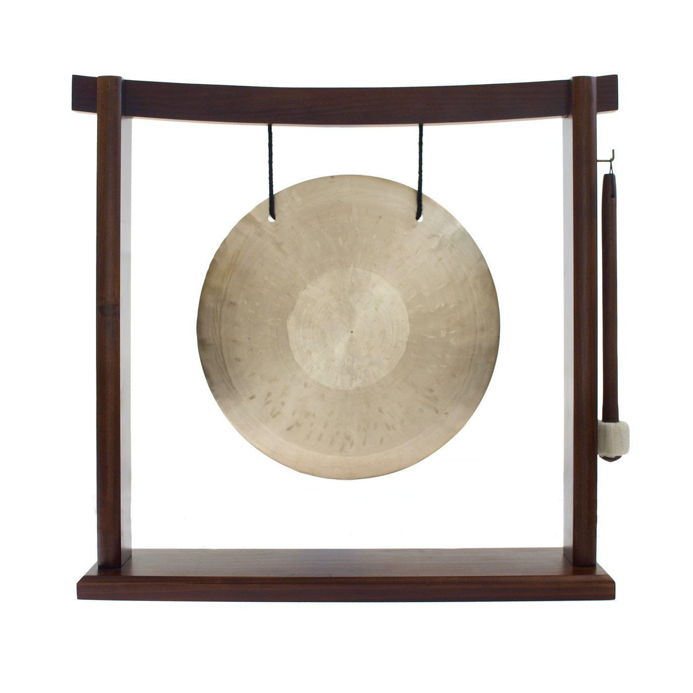 10-12 Inch Traditional Chinese Gong with Wooden Stand - Includes Gong, Mallet & Easy Assembly | Handcrafted Wooden Frame | Perfect for Meditation, Yoga, Music Therapy & Small Spaces