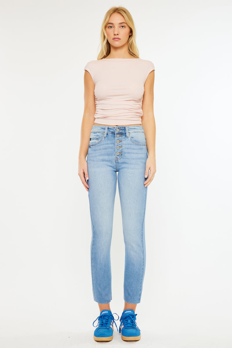 Priscilla Women's High Rise Slim Straight Leg Jeans - Stretchy Denim Pants for Casual & Office Wear | Comfortable & Flattering Fit for Everyday Style