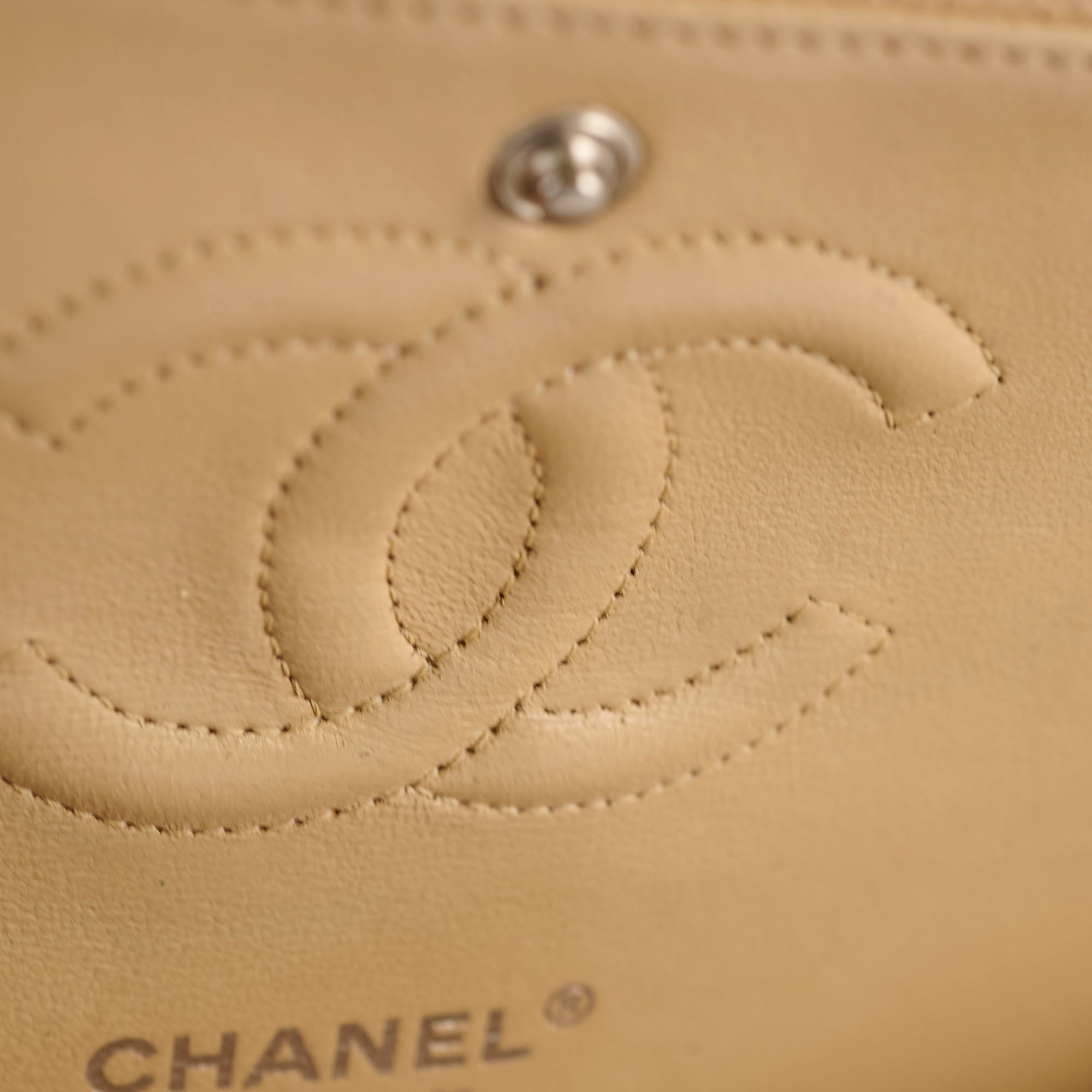 Chanel Medium/Large Double Classic Flap Bag in Beige - Luxury Designer Handbag for Women, Perfect for Work, Evening Events & Everyday Use