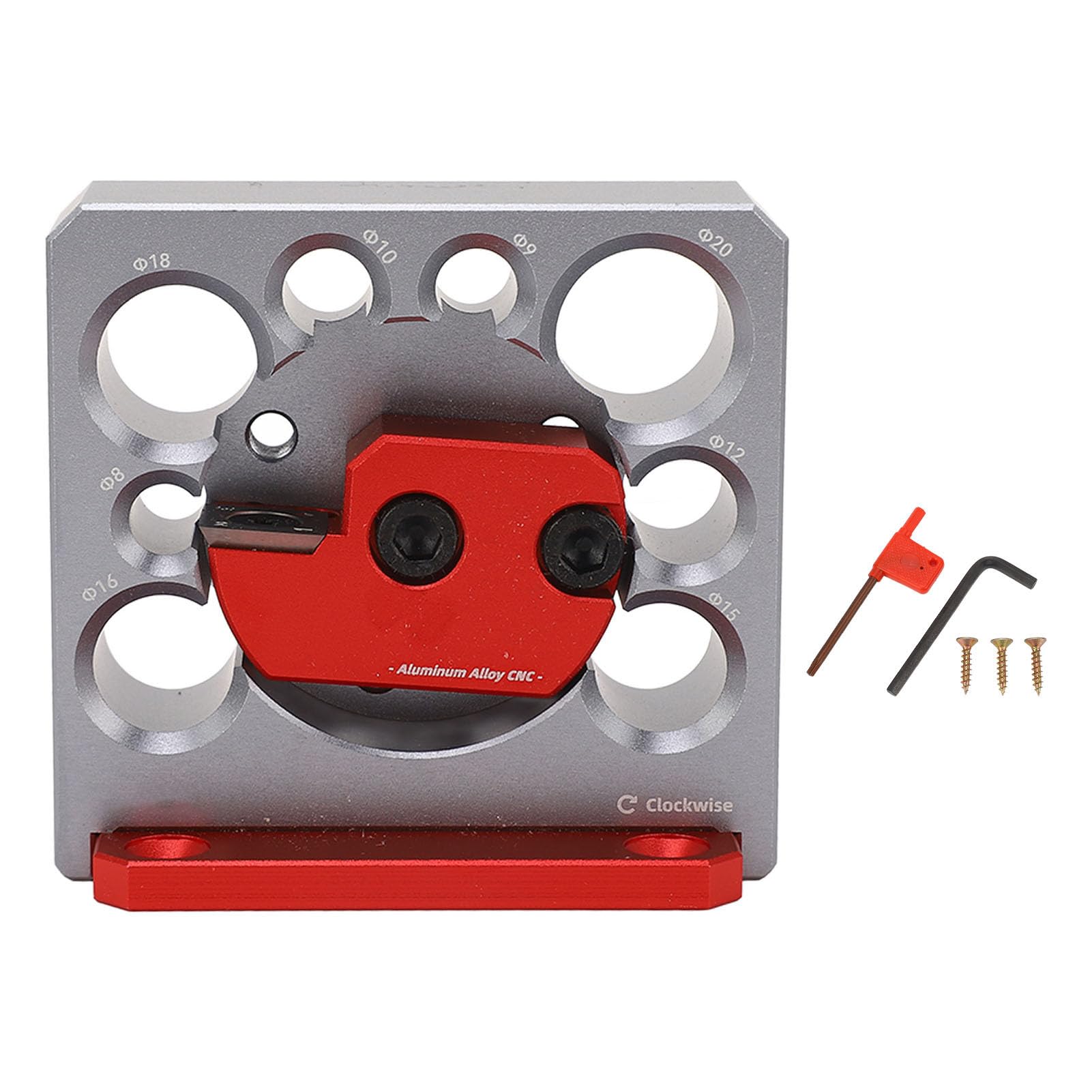 8-Hole Wood Dowel Plate with Adjustable Carbide Inserts - Professional Woodworking Doweling Jig for DIY Projects & Furniture Making | Perfect for Joinery, Cabinet Making & Wood Crafts
