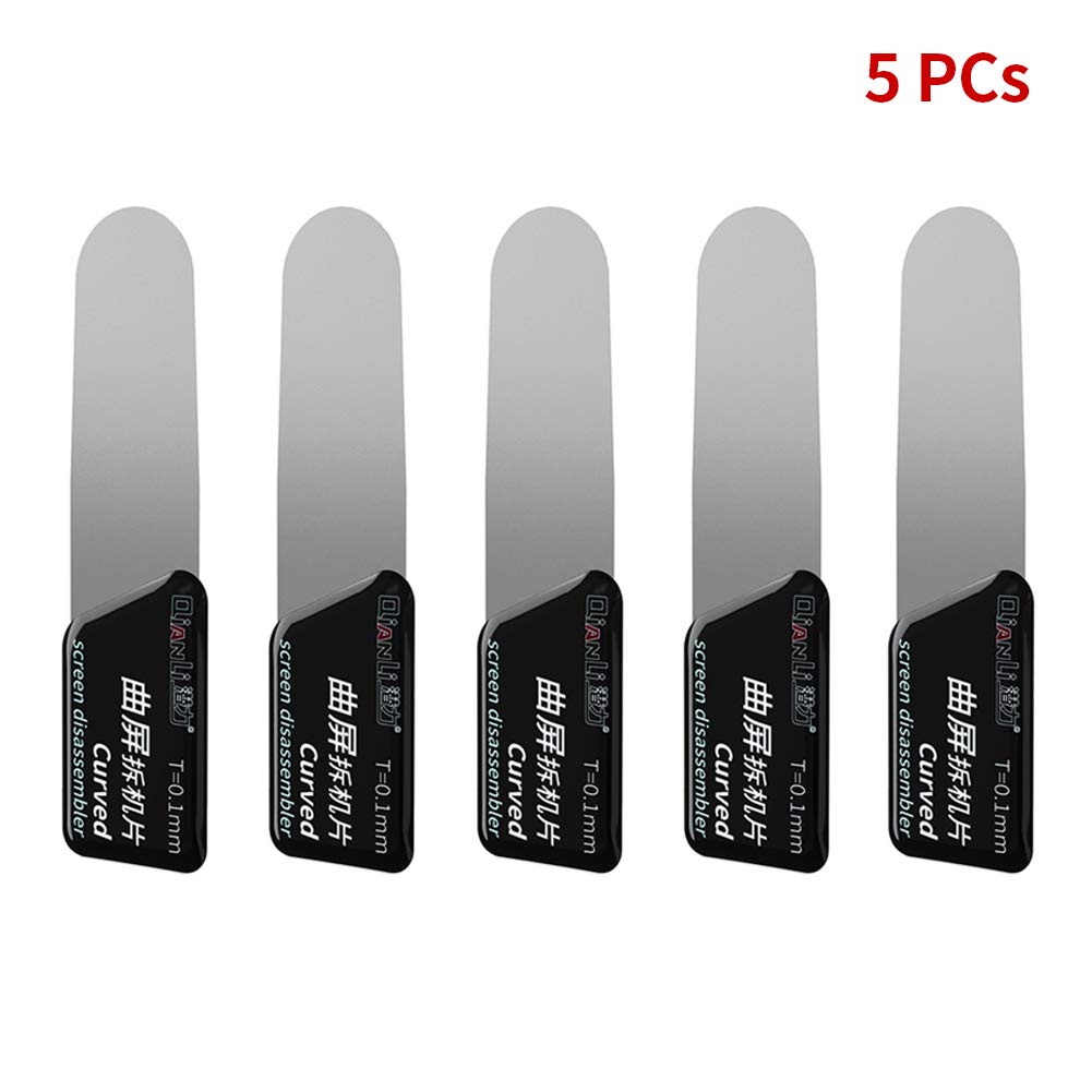 5Pcs Professional LCD Screen Disassembler Pry Tools Kit for iPhone Samsung Phone Repair - 122 x 34mm Curved Electronics Opening Tools (Perfect for Mobile Phone LCD Replacement & Electronics Repair)