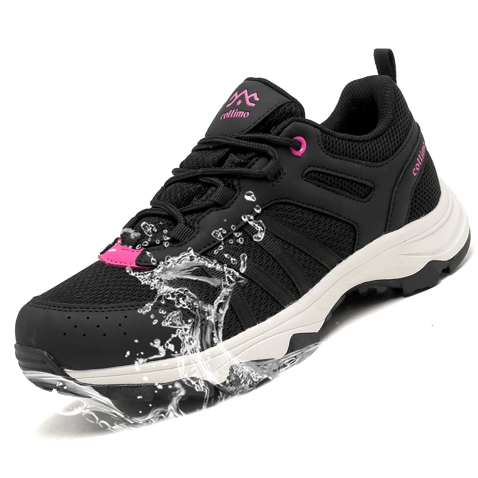 COTTIMO Women's Waterproof Hiking Shoes - Non-Slip Lightweight Trail Running Sneakers for Trekking, Walking & Work | Outdoor Adventure, Travel & Daily Wear